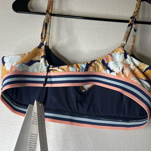 MONTE & LOU PARAISO ELASTIC TRIM CROP TOP BIKINI Size 12 - Picture 6 of 9